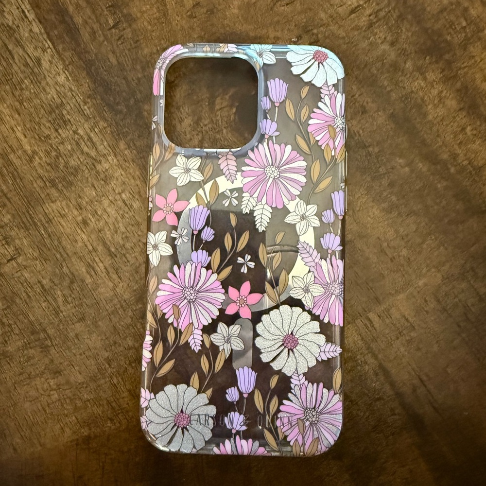 Floral Design Phone Case - Pink, White, and Brown